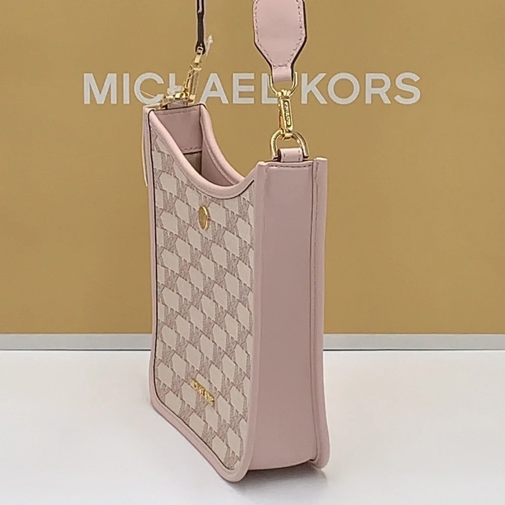 MICHAEL KORS Briley Small Logo Messenger Xbody Bag POWDER BLUSH MULTI COLOR